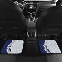 Polynesian Navy Blue Plumeria Lei Car Mats with Hammerhead Shark LT7 Set 2pcs - Back Navy Blue - Polynesian Pride