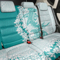 Polynesian Teal Plumeria Lei Back Car Seat Cover with Hammerhead Shark