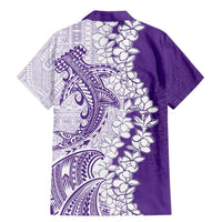 Polynesian Purple Plumeria Lei Family Matching Mermaid Dress and Hawaiian Shirt with Hammerhead Shark LT7 - Polynesian Pride