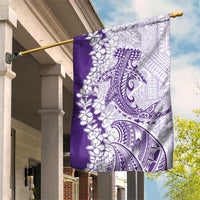 Polynesian Purple Plumeria Lei Garden Flag with Hammerhead Shark LT7 House Flag Purple - Polynesian Pride