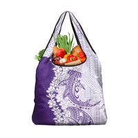 Polynesian Purple Plumeria Lei Grocery Bag with Hammerhead Shark LT7 1-pack One Size Purple - Polynesian Pride