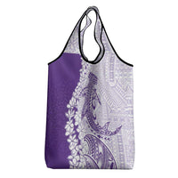Polynesian Purple Plumeria Lei Grocery Bag with Hammerhead Shark LT7 - Polynesian Pride