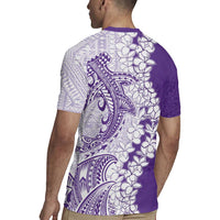 Polynesian Purple Plumeria Lei Rugby Jersey with Hammerhead Shark LT7 - Polynesian Pride