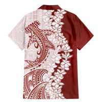 Polynesian Crimson Plumeria Lei Family Matching Mermaid Dress and Hawaiian Shirt with Hammerhead Shark LT7 - Polynesian Pride
