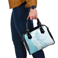 Polynesian Turquoise Plumeria Lei Shoulder Handbag with Hammerhead Shark LT7 - Polynesian Pride