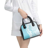 Polynesian Turquoise Plumeria Lei Shoulder Handbag with Hammerhead Shark LT7 - Polynesian Pride