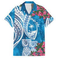Hafa Adai Guam Family Matching Off Shoulder Maxi Dress and Hawaiian Shirt Crystal Waves