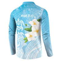 Personalized Guam Chamorro Button Sweatshirt Turtles and Guasali Flowers