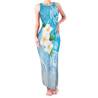 Personalized Guam Chamorro Family Matching Tank Maxi Dress and Hawaiian Shirt Turtles and Guasali Flowers LT7 Mom's Dress Turquoise - Polynesian Pride