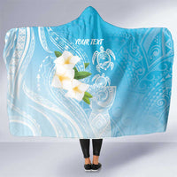 Personalized Guam Chamorro Hooded Blanket Turtles and Guasali Flowers