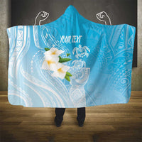 Personalized Guam Chamorro Hooded Blanket Turtles and Guasali Flowers