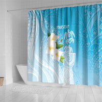 Personalized Guam Chamorro Shower Curtain Turtles and Guasali Flowers