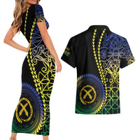 Proudly Ni-Van Sandroing Inspired Couples Matching Short Sleeve Bodycon Dress and Hawaiian Shirt Malampa Classic Style