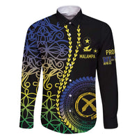 Proudly Ni-Van Sandroing Inspired Family Matching Mermaid Dress and Hawaiian Shirt Malampa Classic Style LT7 Dad's Shirt - Long Sleeve Colorful - Polynesian Pride