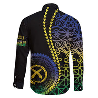 Proudly Ni-Van Sandroing Inspired Family Matching Off The Shoulder Long Sleeve Dress and Hawaiian Shirt Malampa Classic Style LT7 - Polynesian Pride