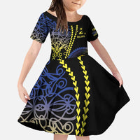 Proudly Ni-Van Sandroing Inspired Family Matching Short Sleeve Bodycon Dress and Hawaiian Shirt Malampa Classic Style LT7 Daughter's Dress Colorful - Polynesian Pride