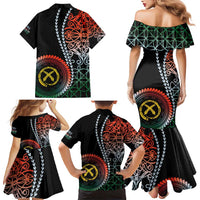 Proudly Ni-Van Sandroing Inspired Family Matching Mermaid Dress and Hawaiian Shirt Penama Classic Style LT7 - Polynesian Pride