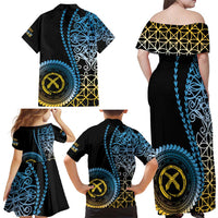 Proudly Ni-Van Sandroing Inspired Family Matching Off Shoulder Maxi Dress and Hawaiian Shirt Sanma Classic Style
