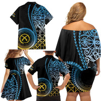 Proudly Ni-Van Sandroing Inspired Family Matching Off Shoulder Short Dress and Hawaiian Shirt Sanma Classic Style
