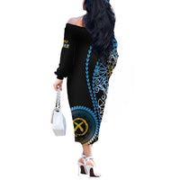 Proudly Ni-Van Sandroing Inspired Off The Shoulder Long Sleeve Dress Sanma Classic Style LT7 - Polynesian Pride