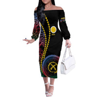 Proudly Ni-Van Sandroing Inspired Off The Shoulder Long Sleeve Dress Shefa Classic Style