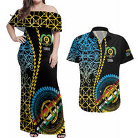 Proudly Ni-Van Sandroing Inspired Couples Matching Off Shoulder Maxi Dress and Hawaiian Shirt Torba Classic Style