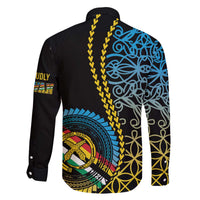 Proudly Ni-Van Sandroing Inspired Family Matching Off The Shoulder Long Sleeve Dress and Hawaiian Shirt Torba Classic Style LT7 - Polynesian Pride