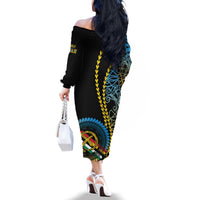 Proudly Ni-Van Sandroing Inspired Family Matching Off The Shoulder Long Sleeve Dress and Hawaiian Shirt Torba Classic Style LT7 - Polynesian Pride