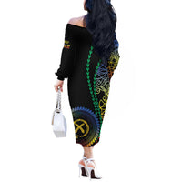Proudly Ni-Van Sandroing Inspired Off The Shoulder Long Sleeve Dress Tafea Classic Style