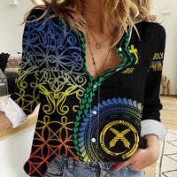 Proudly Ni-Van Sandroing Inspired Women Casual Shirt Tafea Classic Style LT7 Female Colorful - Polynesian Pride