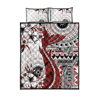 Bula Fiji Quilt Bed Set Shark Tail White Masi Tapa