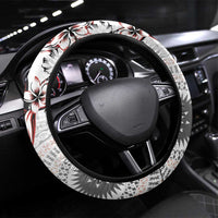 Bula Fiji Steering Wheel Cover Shark Tail White Masi Tapa