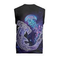 Polynesian Aumakua Christmas Knitted V-Neck Vest Jellyfish with Shark LT7 - Polynesian Pride