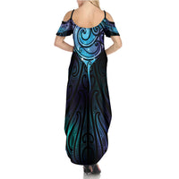 Aotearoa Maori Te Whai Rahi Family Matching Summer Maxi Dress and Hawaiian Shirt Tala - Nowhere You Could Go That I Won't Be With You LT7 - Polynesian Pride