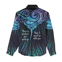 Aotearoa Maori Te Whai Rahi Women Casual Shirt Tala - Nowhere You Could Go That I Won't Be With You LT7 - Polynesian Pride