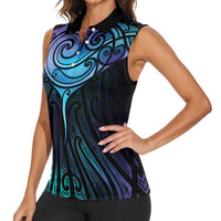 Aotearoa Maori Te Whai Rahi Women Sleeveless Polo Shirt Tala - Nowhere You Could Go That I Won't Be With You LT7 - Polynesian Pride