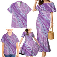 Polynesian Puakeniken Pikake Twisted Lei Family Matching Mermaid Dress and Hawaiian Shirt Amethys LT7 - Polynesian Pride
