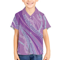 Polynesian Puakeniken Pikake Twisted Lei Family Matching Mermaid Dress and Hawaiian Shirt Amethys LT7 Son's Shirt Amethys - Polynesian Pride