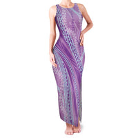 Polynesian Puakeniken Pikake Twisted Lei Family Matching Tank Maxi Dress and Hawaiian Shirt Amethys LT7 Mom's Dress Amethys - Polynesian Pride