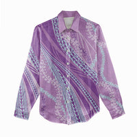 Polynesian Puakeniken Pikake Twisted Lei Women Casual Shirt Amethys LT7 - Polynesian Pride