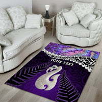 Personalised New Zealand Maori Area Rug Manaia Paua Shell Purple LT7 - Polynesian Pride