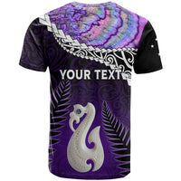 Personalised New Zealand Maori T Shirt Manaia Paua Shell Purple LT7 - Polynesian Pride
