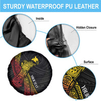 Personalized Papua New Guinea Spare Tire Cover Kundu Drum Carving Motifs