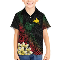 Personalized Papua New Guinea Family Matching Off The Shoulder Long Sleeve Dress and Hawaiian Shirt Kundu Drum Motifs - Sepik Colors LT7 - Polynesian Pride