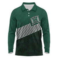 Hawaii Rainbow Warriors Alumni Custom Long Sleeve Polo Shirt Kanaka Arrows Tropical Vibes