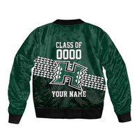 Hawaii Rainbow Warriors Alumni Custom Sleeve Zip Bomber Jacket Kanaka Arrows Tropical Vibes