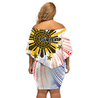 Philippines Independence Day Family Matching Off Shoulder Short Dress and Hawaiian Shirt Eagle Mix Filipino Flag Tribal Style LT7 - Polynesian Pride