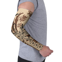 Talofa Samoa Mamanu Siapo Mix Malu Arm Sleeves Classic Beige Frangipani and Turtles LT7 - Polynesian Pride