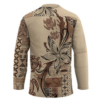 Talofa Samoa Mamanu Siapo Mix Malu Hockey Jersey Classic Beige Frangipani and Turtles