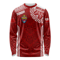 Personalised Tonga Rugby Long Sleeve Shirt Mate Ma'a Tonga Champions LT7 Unisex Red - Polynesian Pride